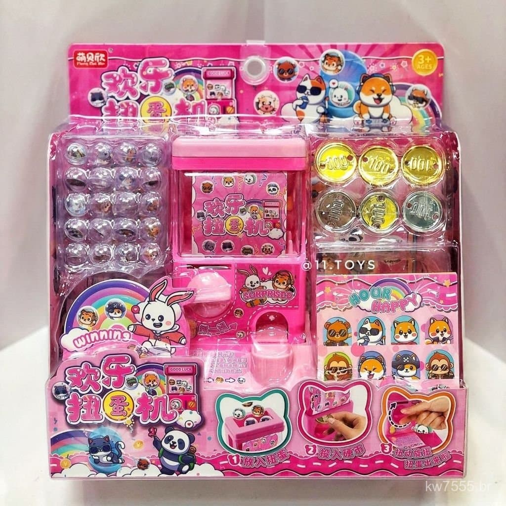 Máquina de Gacha Divertida para Crianças, Simulação de Role-Play, Brinquedo de Aniversário para Meninos e Meninas com Te