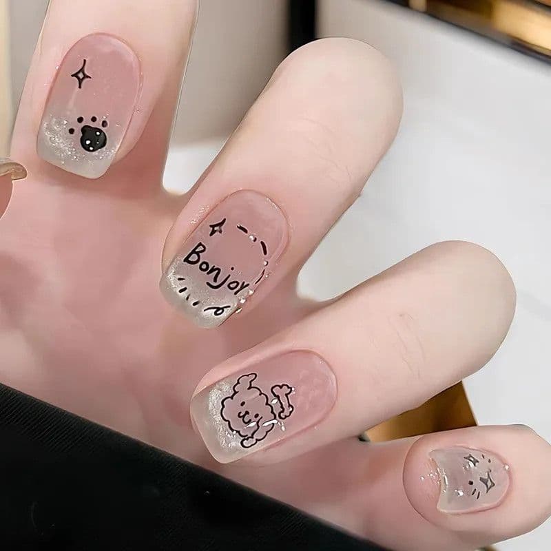 Crianças usando unhas meninas 2026 novo estilo High-End adesivos de unhas crianças meninas Manicure adesivos peças de un