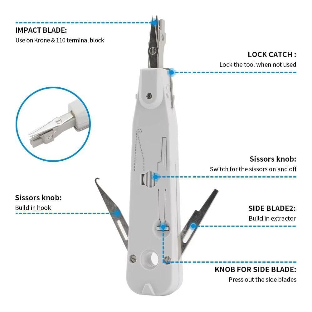 Ferramenta De Perfuração ZHDYEB , Kit De Ferramentas De Rede Lsa-plus Cinza Original , Telecomunicações Krone Com Cabo E
