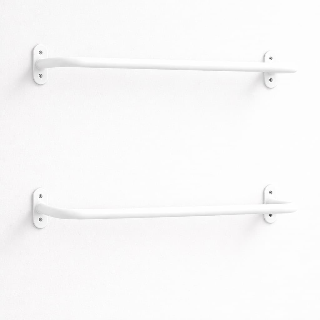 SUPORTE PARA ROUPA DE AÇO REFORÇADO 70CM - BRANCO 2 PEÇAS