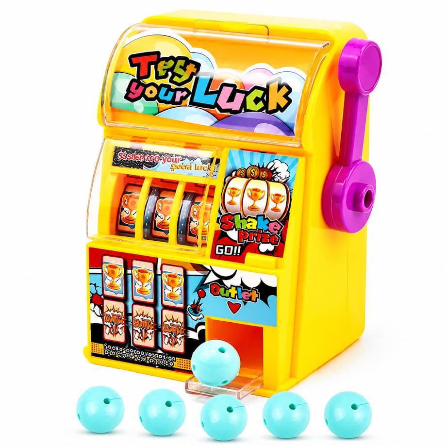 Brinquedo Mini Máquina Jogo Caça-Níquel Sai Bolinha Premio