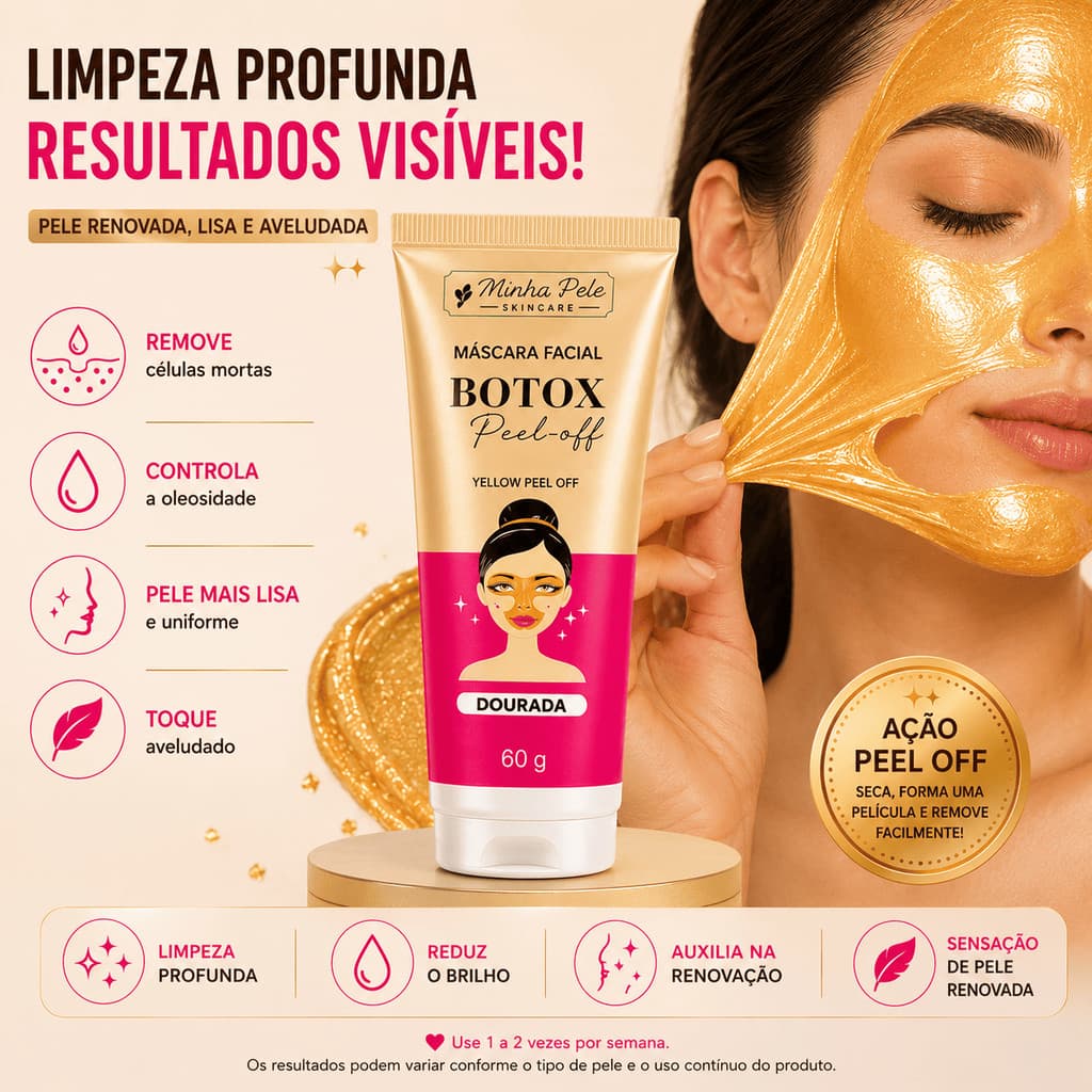 Mascara Facial Botox 50g Peel off pele aveludada sem oleosidade