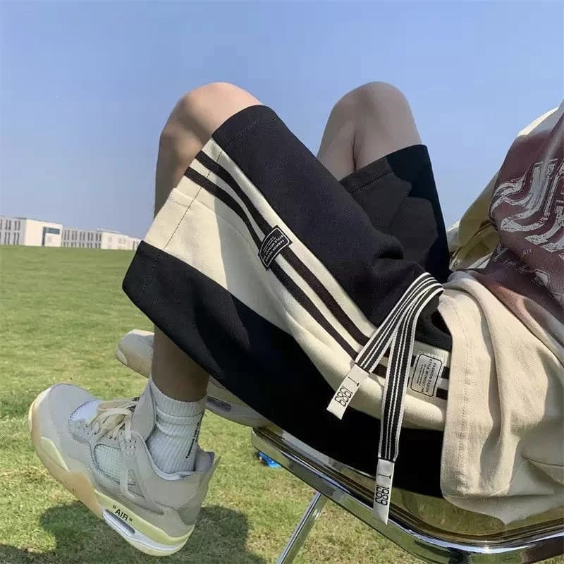 Shorts Casuais Estilo Masculino , Novo Chinês , Design De Emenda , Esportivos Masculinos , Calças , 206 Anos
