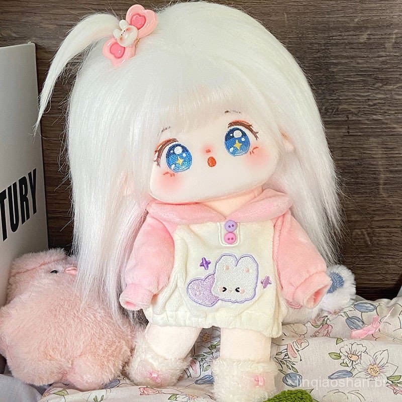 Boneca de algodão genuíno de 20cm, vem com um conjunto de roupas de bebê, adequada para meninas usar HHF7