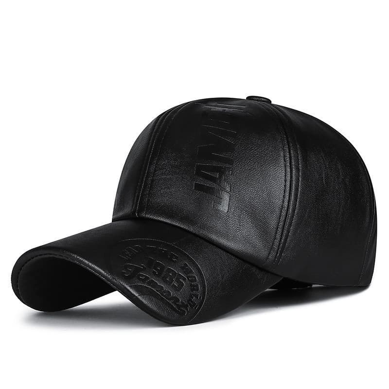 Boné de Beisebol Vintage Ajustável para Homens, Boné Snapback de Couro PU, Boné Trucker Masculino CYTJ 4MLD