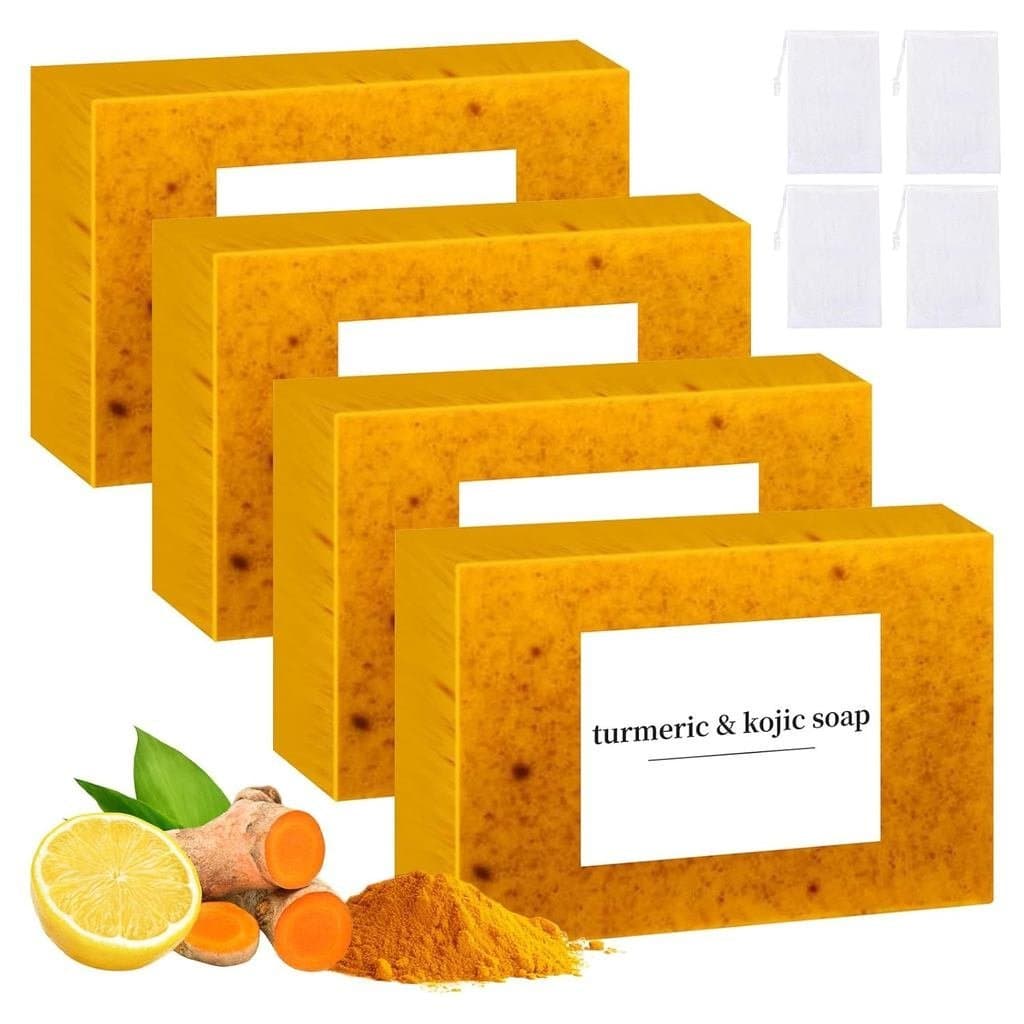 Sabonete Facial Natural Artesanal para Limpeza da Pele, Sabonete de Cúrcuma para Homens e Mulheres, Sabonete Facial de C