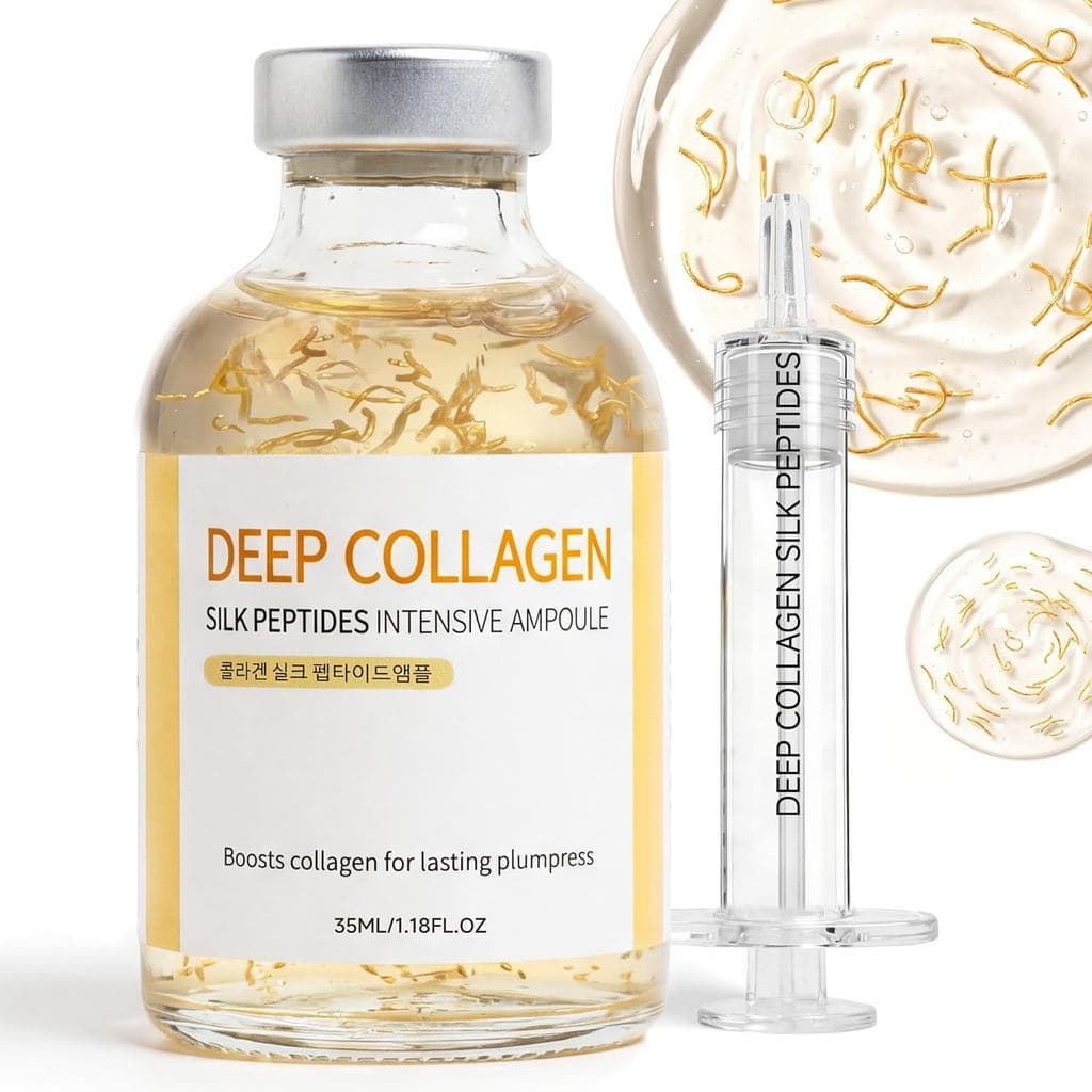 Ampola de Peptídeos de Seda com Essência de Colágeno Profundo, sérum facial anti-envelhecimento coreano contendo colág