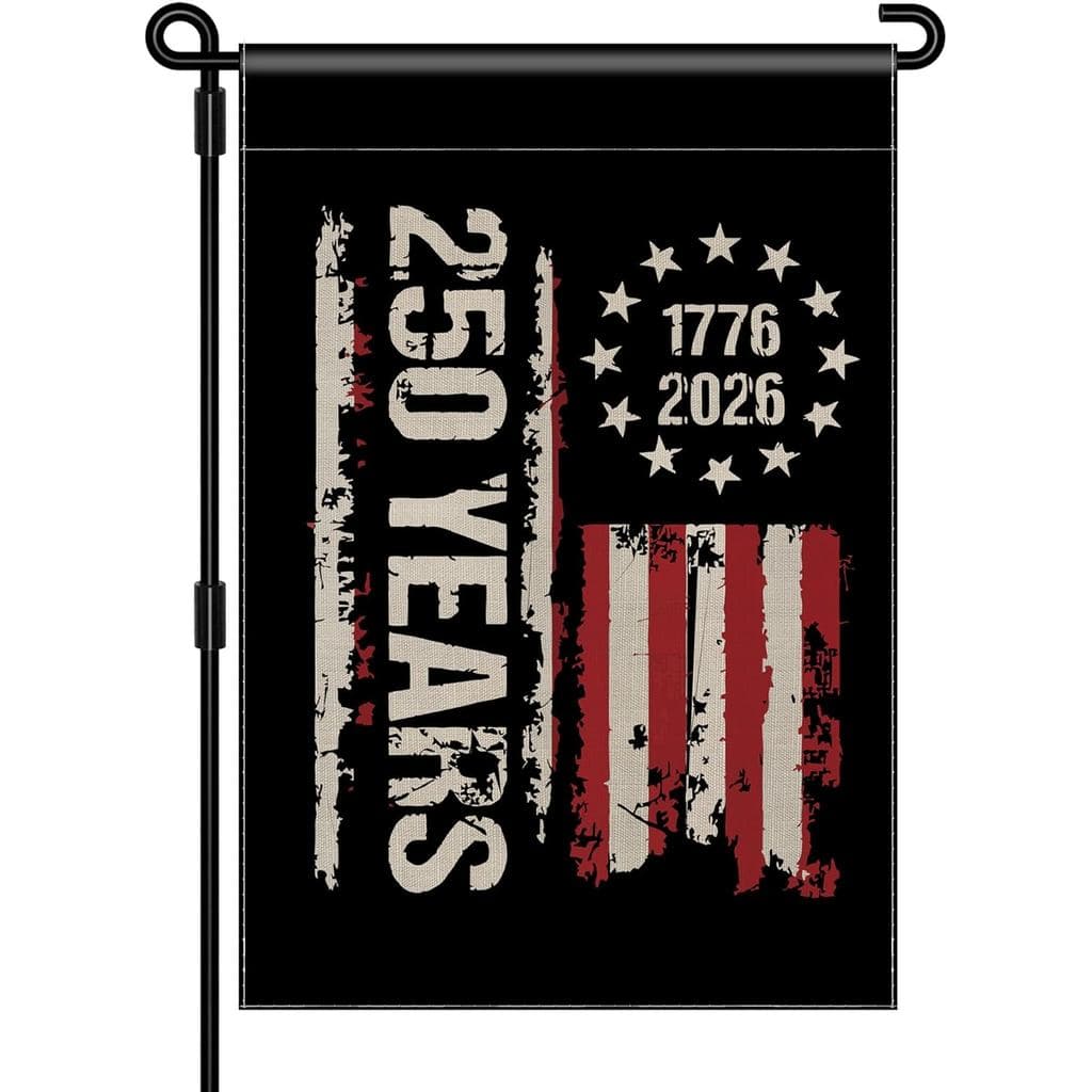 Bandeira de Jardim dos EUA para o 250º Aniversário, Bandeira Patriótica de Aniversário 1776-2026, Faixa Patriótica Imper