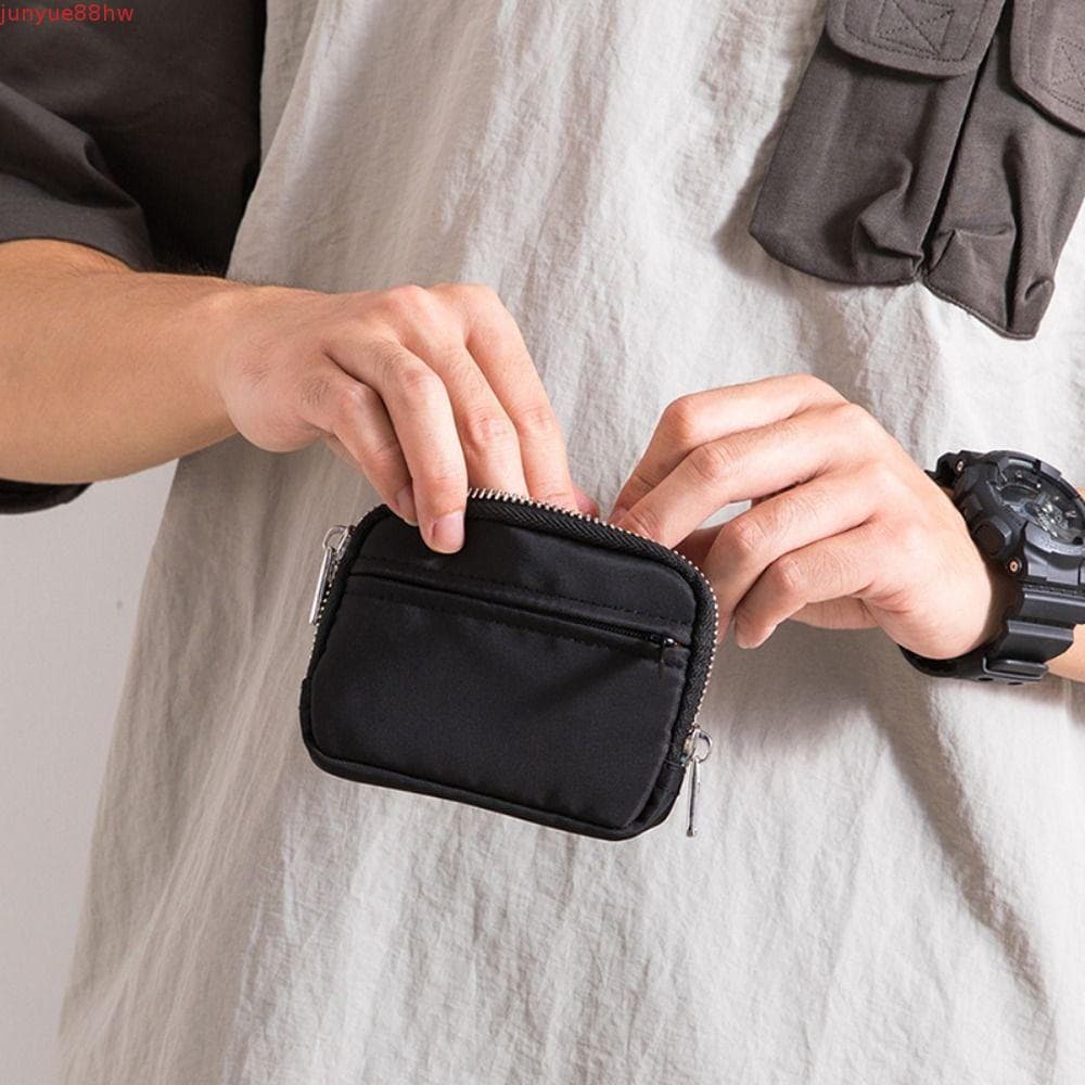 Carteira Masculina JUNYUE , Bolsa De Moedas De Nylon Portátil Estilo Coreano , Mini Leve Para Armazenamento De Fones De