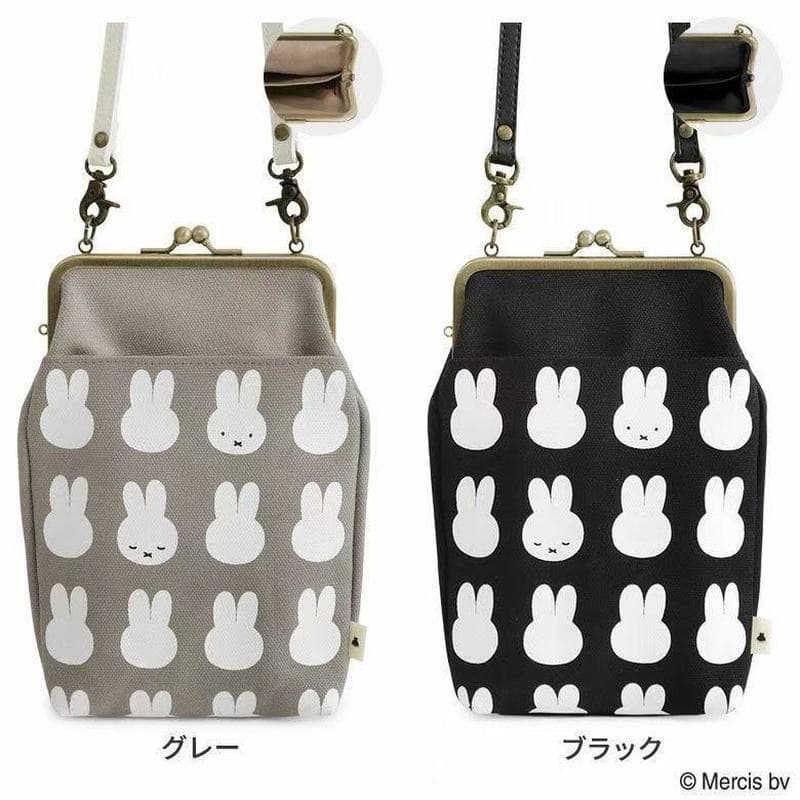 Japonês aya limitado Miffy lona boca saco de ouro dos desenhos animados bonito menina ombro saco do mensageiro saco de a