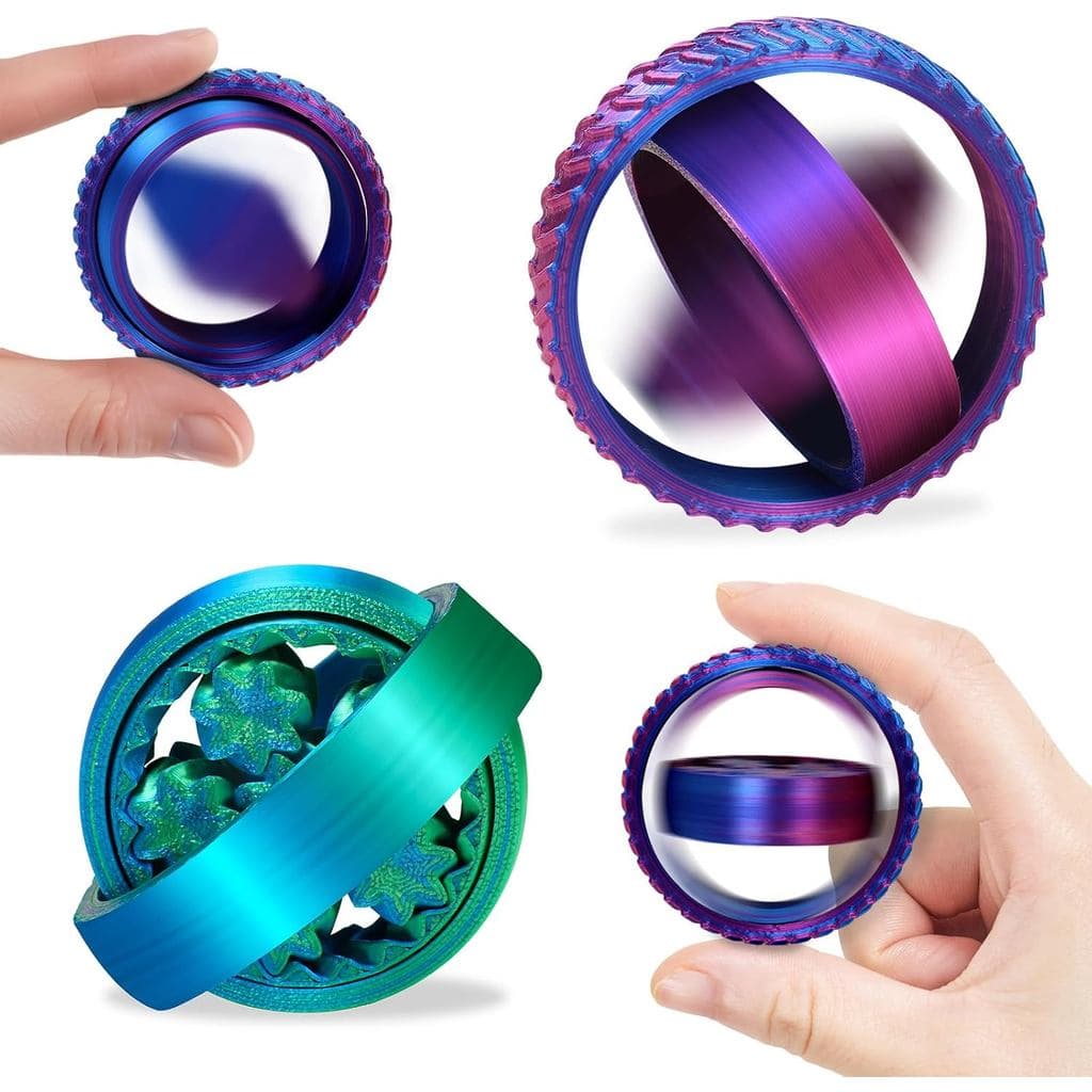 Conjunto de 2 Brinquedos Antiestresse Impressos em 3D, Anéis Sensoriais com Cores em Degradê para Adultos e Crianças, Br