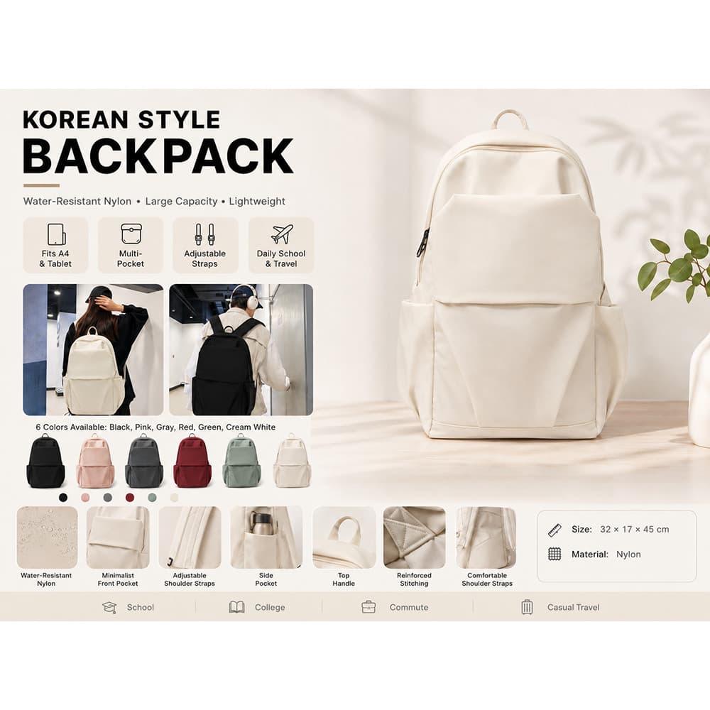 Estilo coreano grande capacidade à prova dwaterproof água náilon mochila estudante Commuter saco das mulheres dos homens