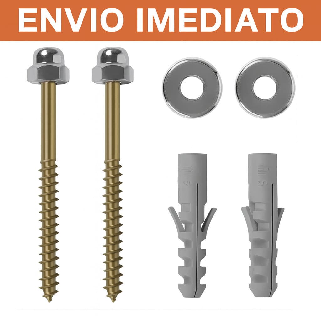 Kit 02 Parafusos para Vaso Sanitário e Lavatório Com Bucha 08 Latão Não Enferruja