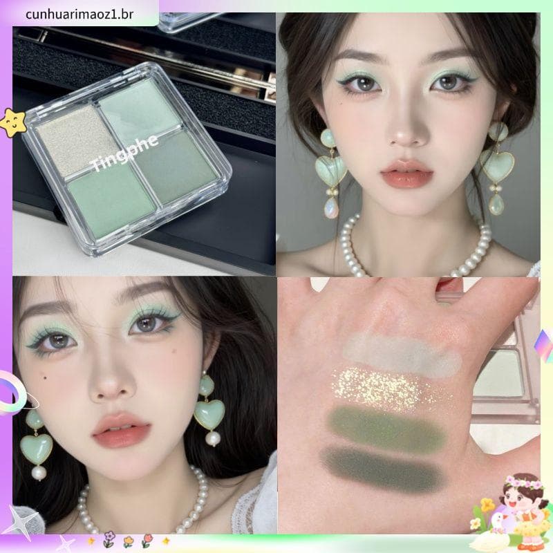 7144 pessoas coleção primavera verão Must-Have saturado sombra verde de quatro cores ins claro quebrado suave High-End A