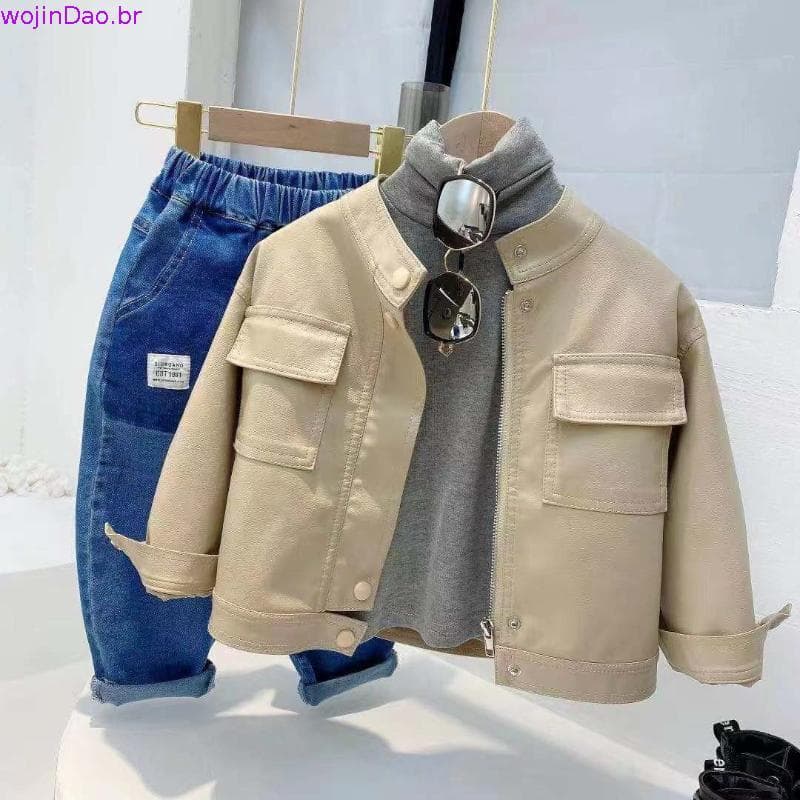 Primavera Outono Kids Fashion Casaco De Couro Baby Girls Pink Cardigan Zíper Para Crianças Roupa Exterior Casual De Pele