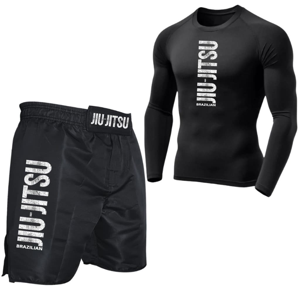 KIT RASH GUARD MMA MUAY THAY JIU-JITSU NO-GI TREINO LUTA UV