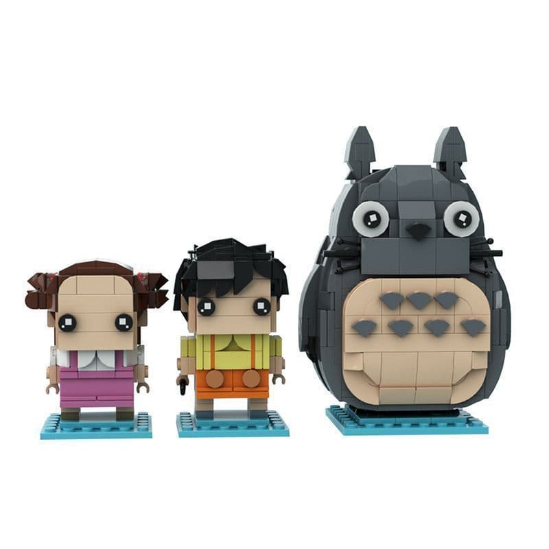 Hayao Miyazaki Animação Meu Vizinho Totoro Conjunto de Dedo Quadrado Bloco de Construção de Partículas Pequenas Minifigu