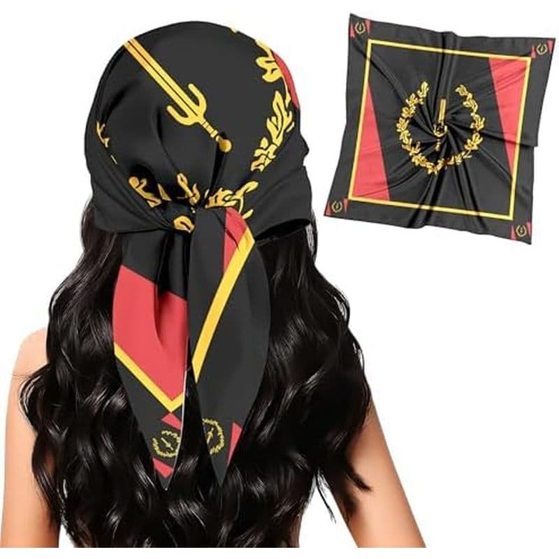 Moda Bandana Feminina , Lenço De Seda Flag , Bandanas Quadradas Grandes De 27.5x27.5 , Cabelo De Cetim Para Dormir , Via