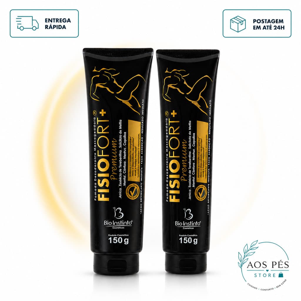kit com 2un  Pomada Massageadora Fisiofort+ Premium Bio Instinto 150g Arnica Mentol e Cânfora