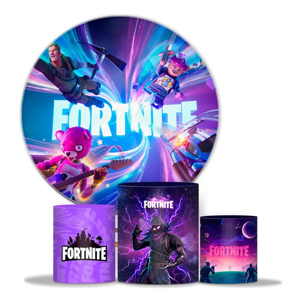 Kit Capas Painel Redondo E Trio Cilindros Evento Games Jogos