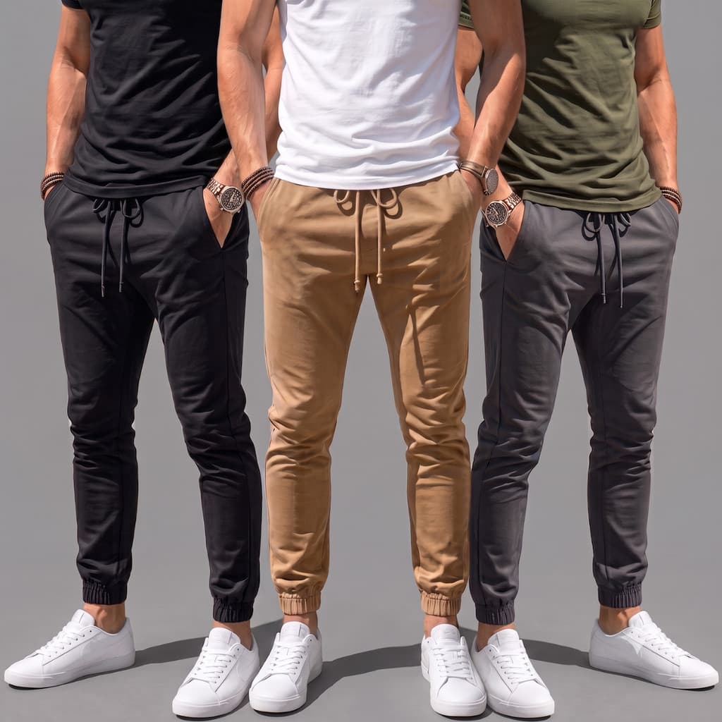 Kit 3 Calças Jogger Masculina Com Punho Premium Qualidade Moda Homem Estiloso