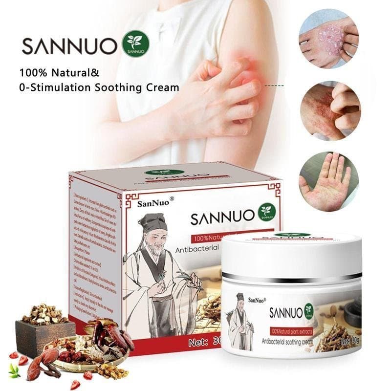 Creme SanNuo para Alívio da Pele Sensível – Alívio Rápido de Eczema, Bolhas e Pele Seca e Coceira com Extrato de Aveia,