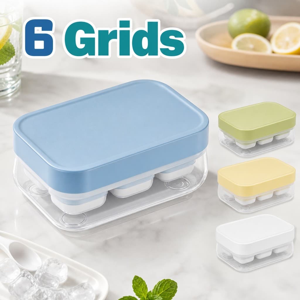 Bandeja De Cubos De Gelo Coberta Pequena De 1 Unidade Com Design Inferior De Pressão Para Resfriamento Rápido De Bebidas