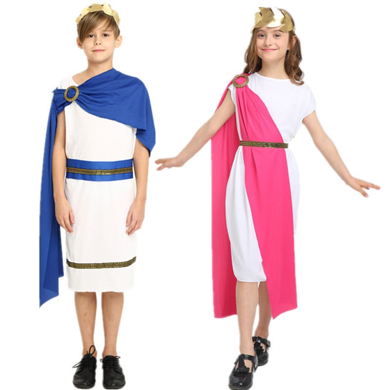 Halloween crianças grego romano traje menina saia longa traje de desempenho