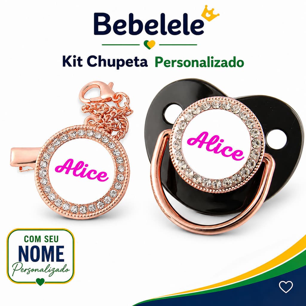 Chupeta de bebê, preta, personalizada com nome/foto da menina, inclui prendedor de chupeta chupeta personalizada