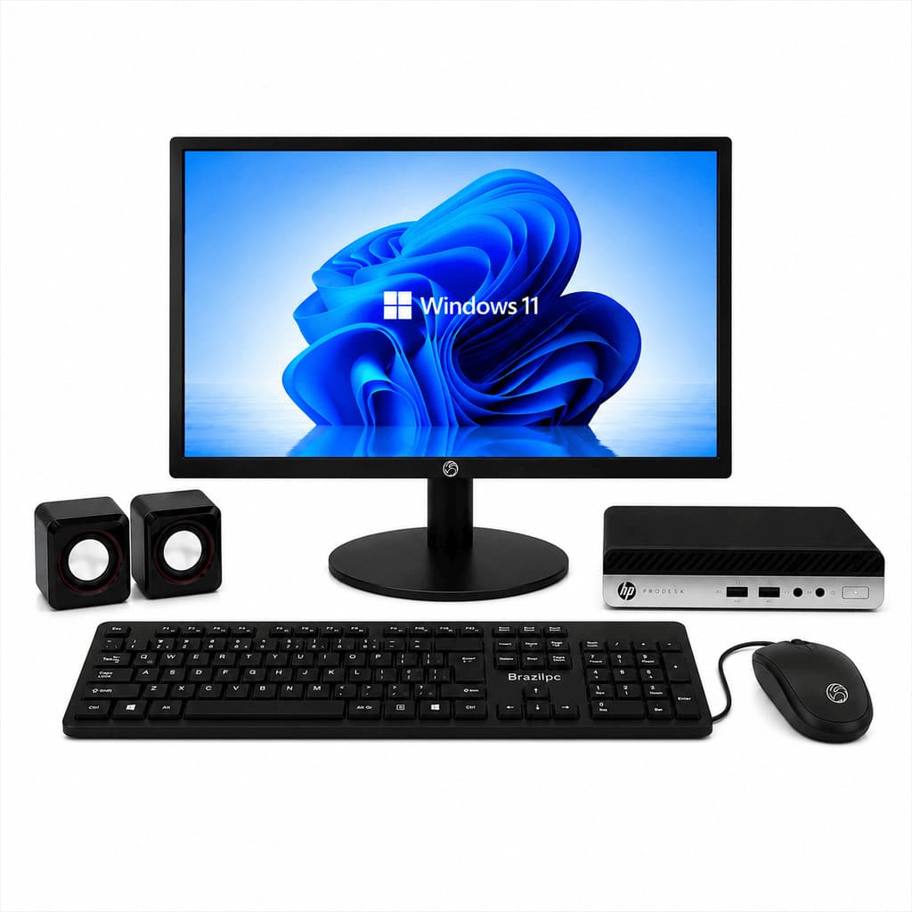 Mini Pc Hp Completo Intel I3 | 6ª Geracao | 16gb Ddr4 | M2 1tb | Monitor 20 | Windows 11