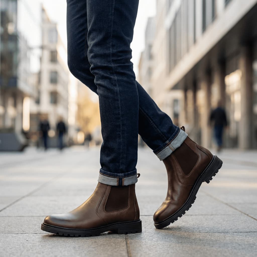 Bota Masculina Coturno Calce Fácil Sola Tratorada Confortável Macia Botinha Casual Social Para o Dia a Dia