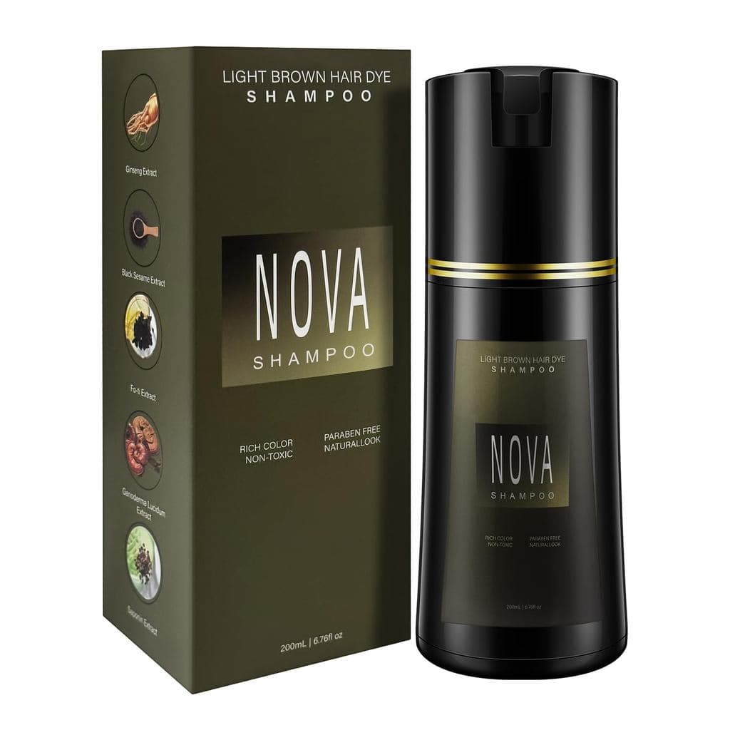 Shampoo Tintura para Cabelos e Champô para Cabelos Brancos - Cobertura Instantânea Natural 3 em 1 para Homens e Mulheres