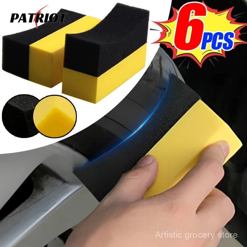 Conjunto de 2/4/6 peças de escovas de esponja para limpeza de pneus, utilizadas para limpeza de rodas de automóveis.