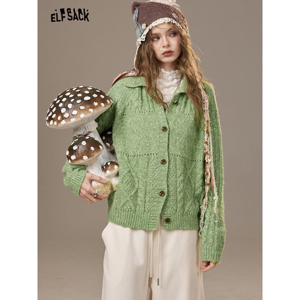 Fada bolso carta bordado torcido cardigan camisola feminina 2026 primavera outono novo estilo lã de ovelha cardigan jaqu