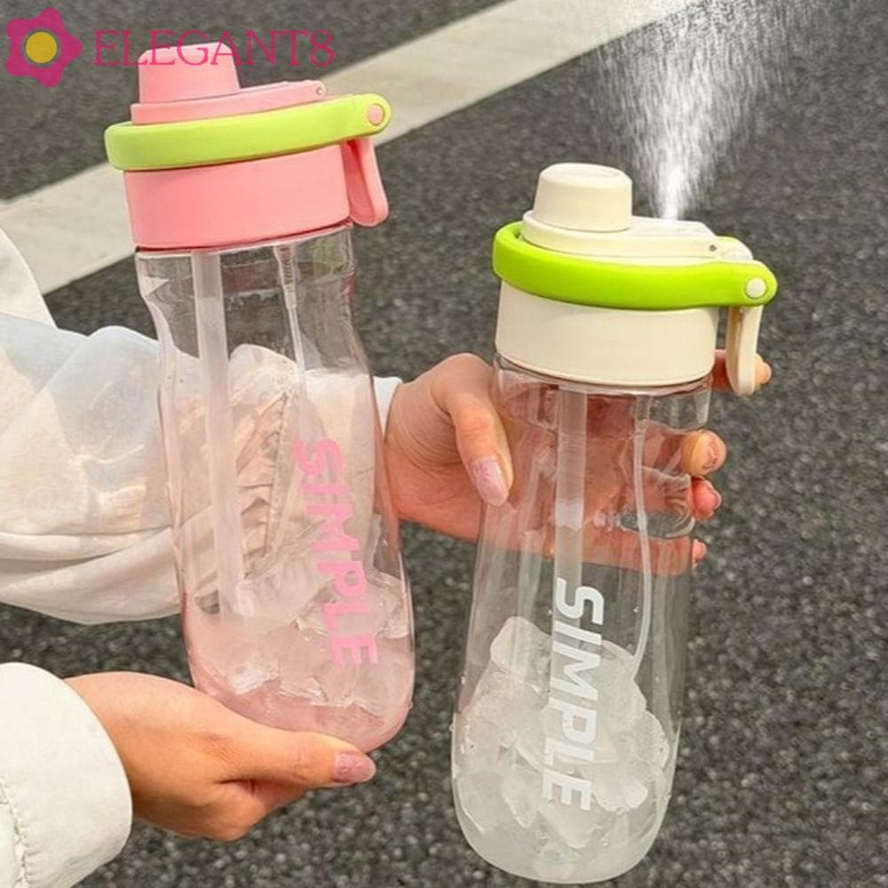 Garrafa De Água AELEGANT , Com Garrafas Portáteis De Palha , Spray Durável À Prova De Vazamento De 750ml Para Academia