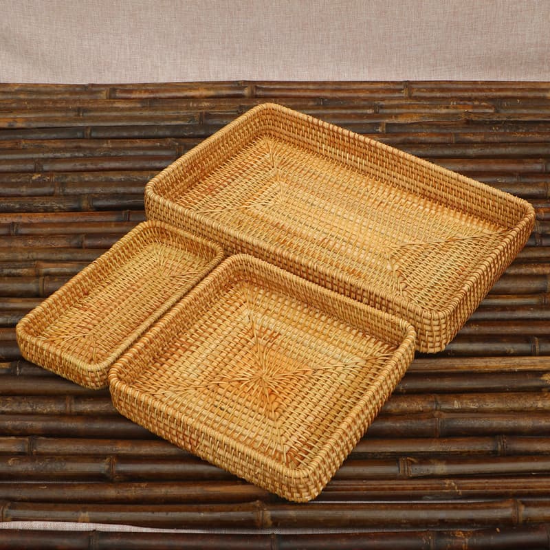 Cesta de frutas rattan prato frutas sala estar mesa café cesta armazenamento rattan cesta varanda armazenamento ferramen