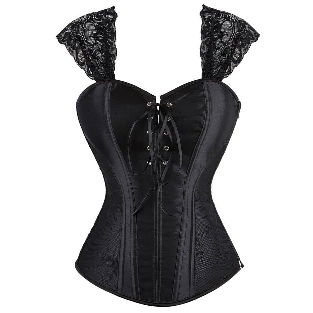 Top Corset Bustier com Amarração, Modelador de Cintura para Mulheres, Corset de Cetim para Mulheres