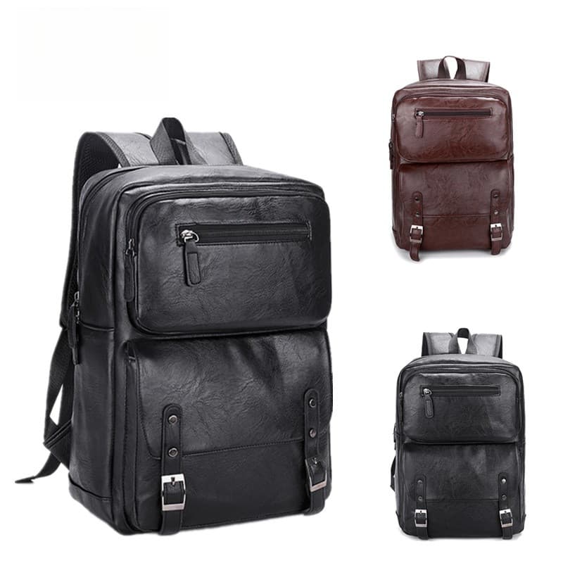 Mochila de Couro Masculina para Negócios, de Ombro Duplo, para Laptop, Elegante e de Grande Capacidade para Viagens