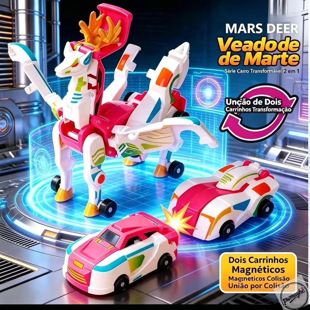 Brinquedo Carro Robô Dragão Transformável com Colisão Magnética, Automático 2 em 1, Presente para Meninos NN