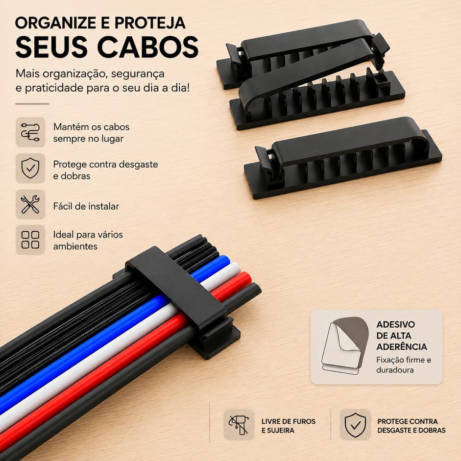 Clipe De Mesa Organizador De Cabos Para Gerenciamento De Cabos