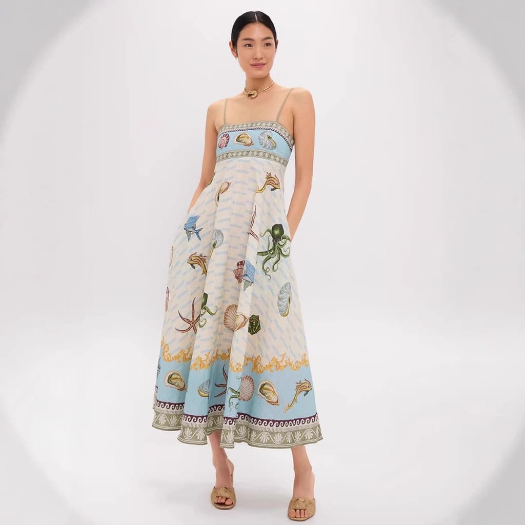 2026 feminino novo estilo temperamento cintura alta algodão linho impresso estilingue Casual moda macacão