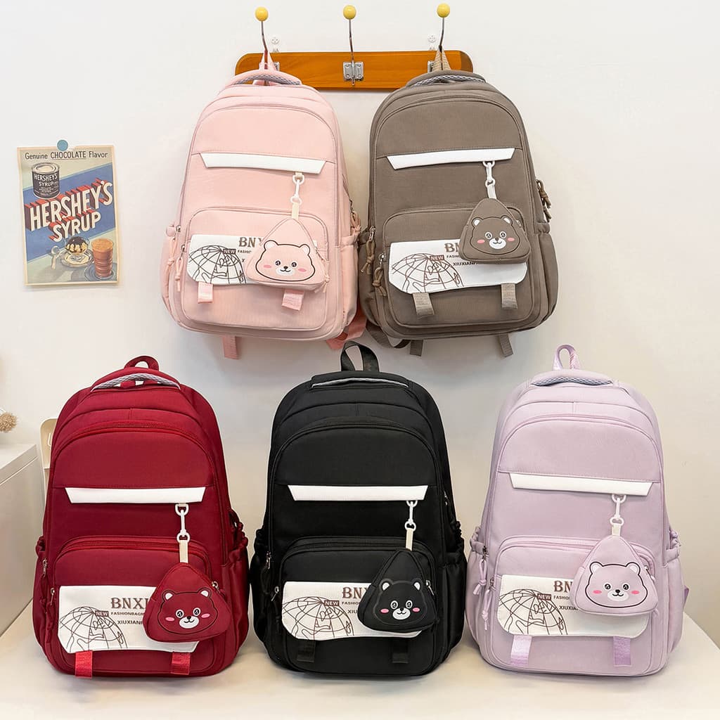 Mochila escolar estilo japonês para estudantes do ensino fundamental, mochila de grande capacidade, leve e versátil, moc