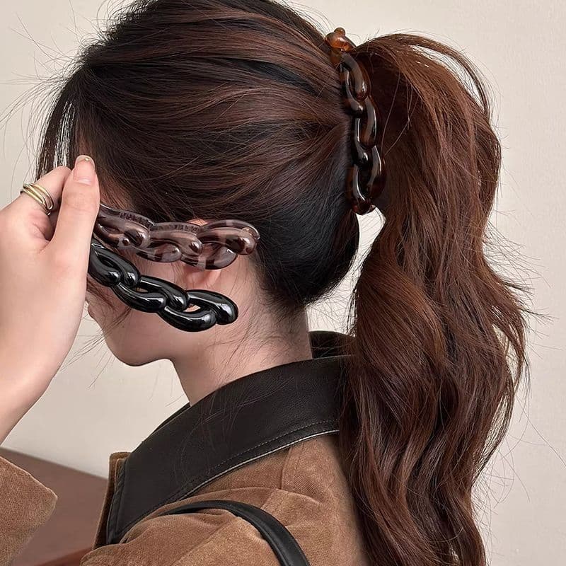Outono inverno Retro leopardo impressão torção Banana clipe alto rabo de cavalo grampo de cabelo feminino high-End torçã