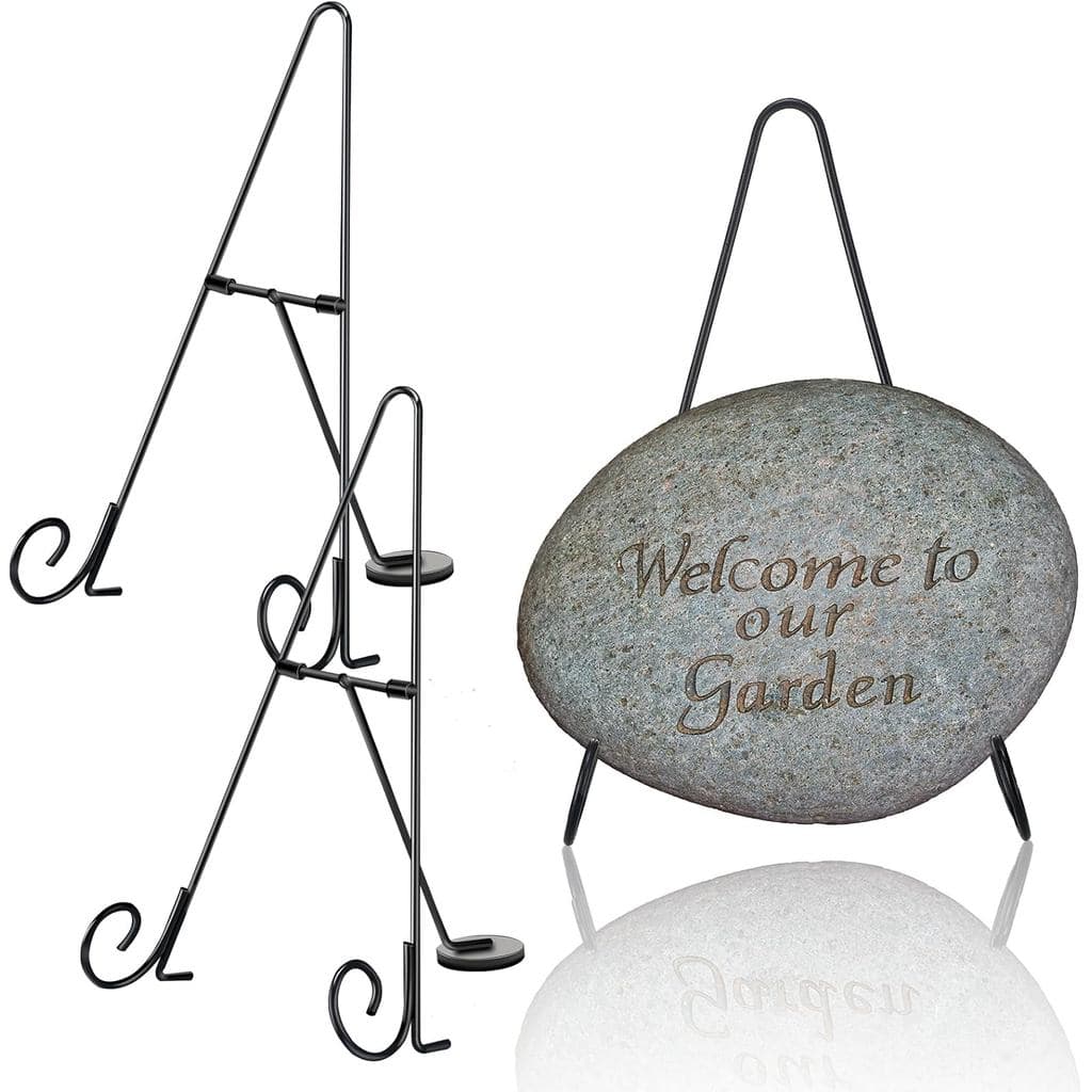 Suporte de Pedra Metálica para Jardim Yungyan para Decoração de Natal no Jardim, 4" P x 7" L x 12" A, Suporte de Exibiçã