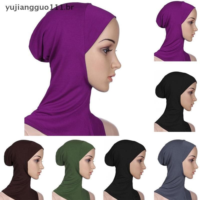 # Novo Mulheres Lady Ninja Head Cover Algodão Muçulmano Lenço Interno Hijab Caps Cachecol Chapéu .