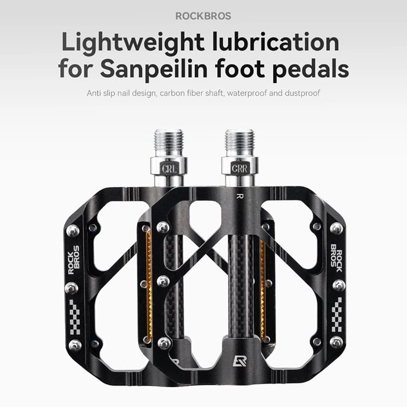 ROCKBROS Pedais De Bicicleta Liga Alumínio Leve Rolamento Selado À Prova Dwaterproof Água Antiderrapante Ampliado MTB Es