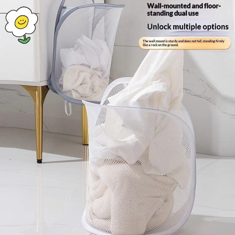 maoting } Cesto De Roupa Suja De Malha Respirável Dobrável Portátil Pendurado Grande Capacidade De Armazenamento Que Eco