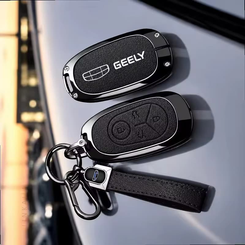 Geely EX2 Geome Capa Chave Do Carro EV Chaveiro Liga De Zinco Couro Caso Para 2025-2026 Acessórios