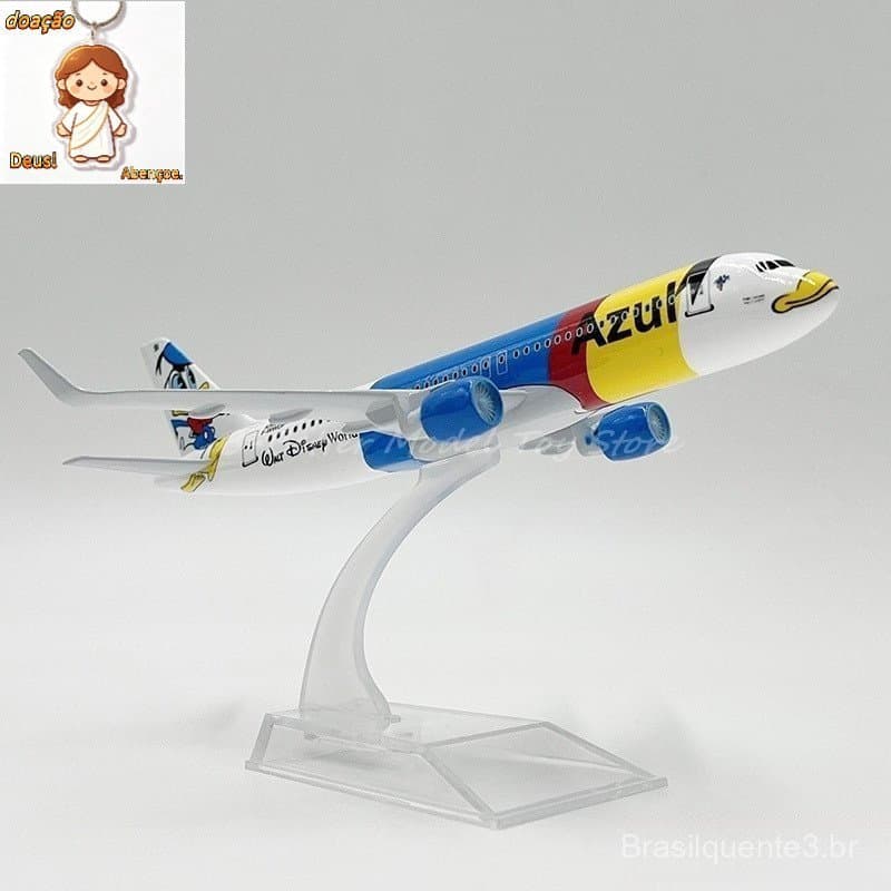 Modelo De Avião Réplica Em Miniatura Brinquedo De Metal Fundido A320 Azul Companhias Aéreas Brasileiras Air PRAV