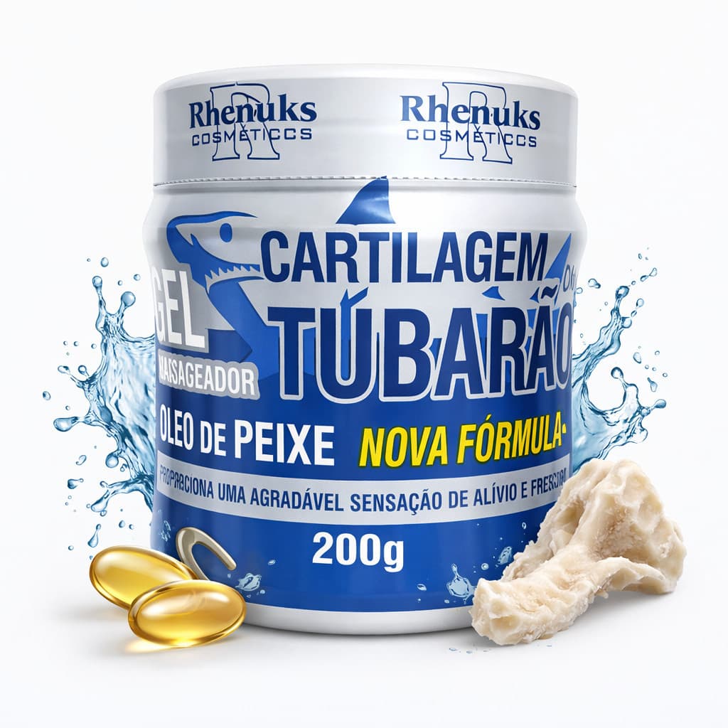 Gel Massageador Cartilagem de Tubarão Rhenuks 200g – Alívio Imediato de Dores Musculares e Contusões